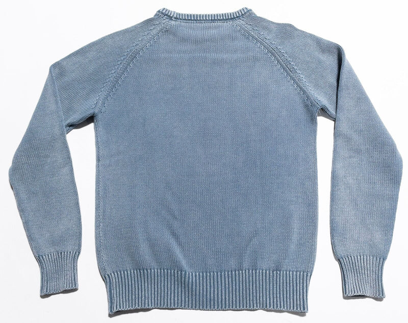Suitsupply Sweater Men's Small Knit Crewneck Pullover Faded Blue Distressed