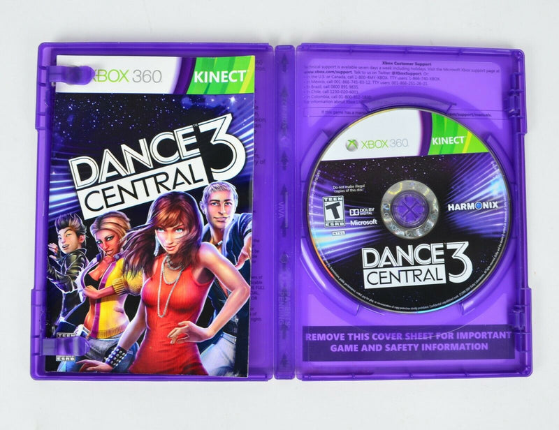 Dance Central 3 (Microsoft Xbox 360, 2012) Kinect Case Disc Manual Complete