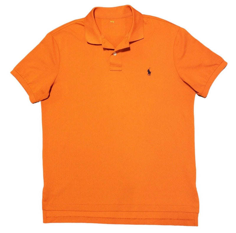 Polo Ralph Lauren Performance Polo Large Men's Shirt Orange Wicking Polyester
