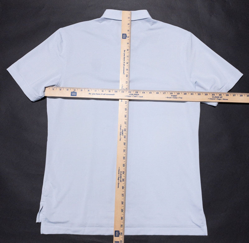 Peter Millar Summer Comfort Polo Medium Mens Shirt Blue Stripe Whistling Straits