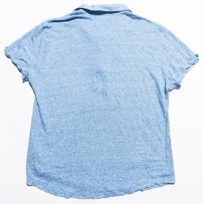 Orlebar Brown Polo Shirt Men's Tag 2XL Fits M/L Blue Short Sleeve