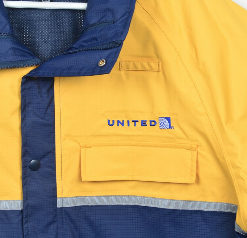 United Airlines Men's Medium Ground Crew Cintas Navy Yellow Uniform Shell Jacket