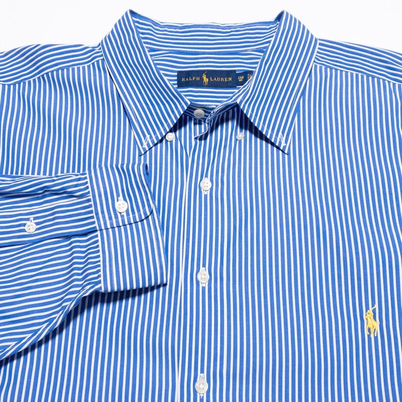 Polo Ralph Lauren Shirt Men's 3XB Big Button-Down Blue White Striped 3XL Big