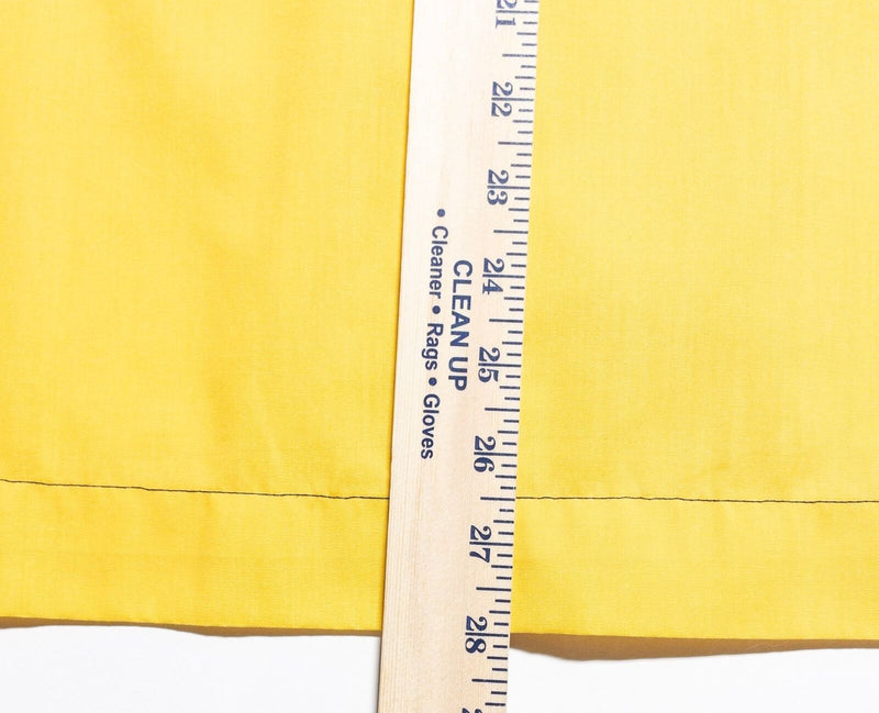 Vintage 60s Hilton Bowling Shirt Men's Large Yellow Cross-Stitch Dagger Collar