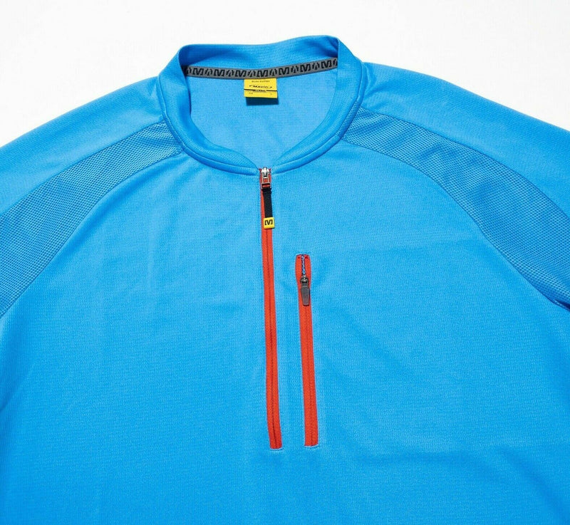 Mavic Cycling Jersey Men's XL Blue 1/4 Zip Pullover Wicking Bicycle Ride Better