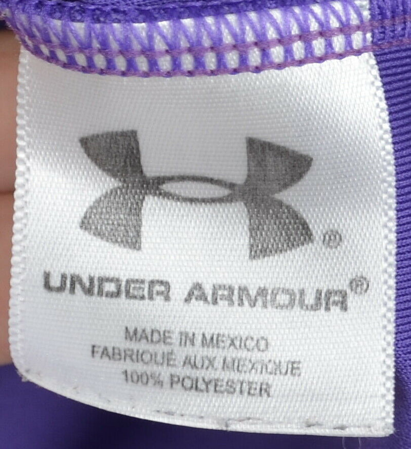 Under Armor Men's Sz Medium Regular Fit Purple UA Logo HeatGear Polo Shirt