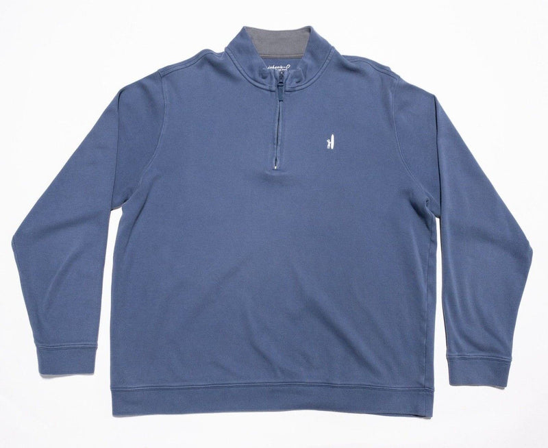 Johnnie-O Sweater Men's XL 1/4 Zip Sweatshirt Blue Surfer Logo Long Sleeve