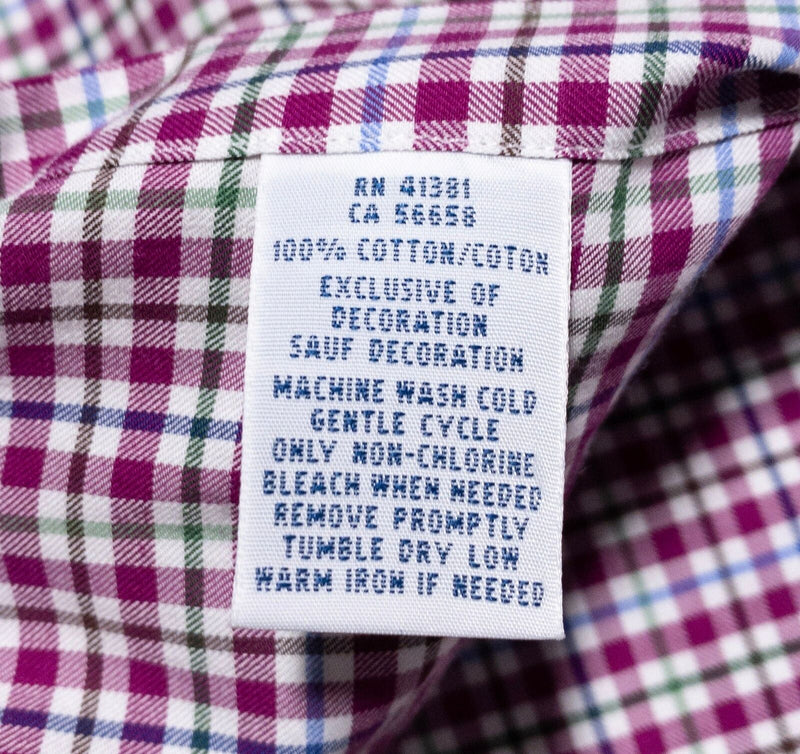 Polo Ralph Lauren Shirt Men's Medium Slim Fit Button-Up Pink/Purple Plaid Check