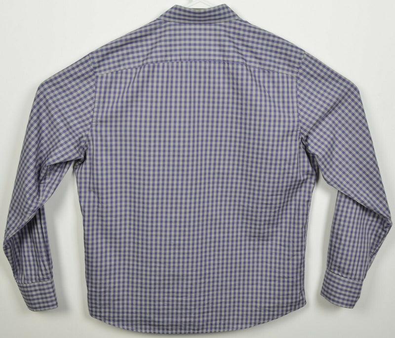 UNTUCKit Men's Large Purple Gray Gingham Check Casual Button-Down Shirt