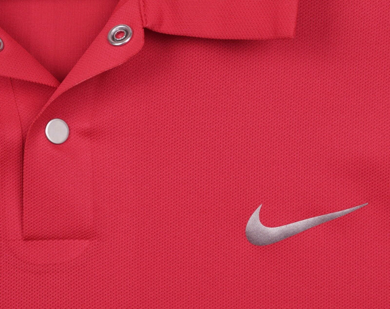 Tiger Woods Collection Men's Large Nike Solid Red Snap Vented Golf Dri-Fit Shirt