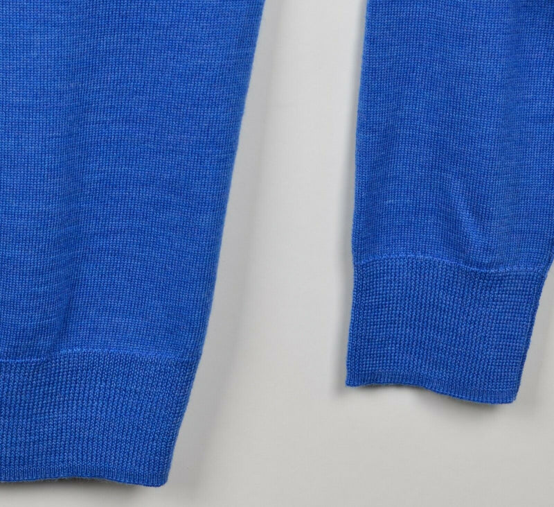 Bonobos Men's Medium Standard Fit 100% Merino Wool Blue V-Neck Pullover Sweater