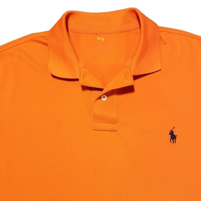 Polo Ralph Lauren Performance Polo Large Men's Shirt Orange Wicking Polyester