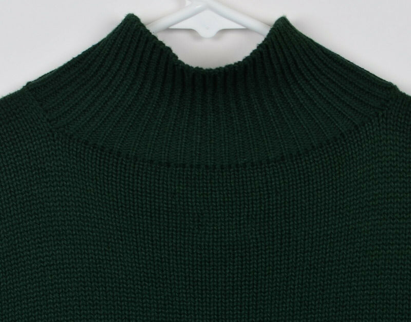 Polo Ralph Lauren Men's Large Forest Green 1/4 Zip Ribbed Pullover Sweater