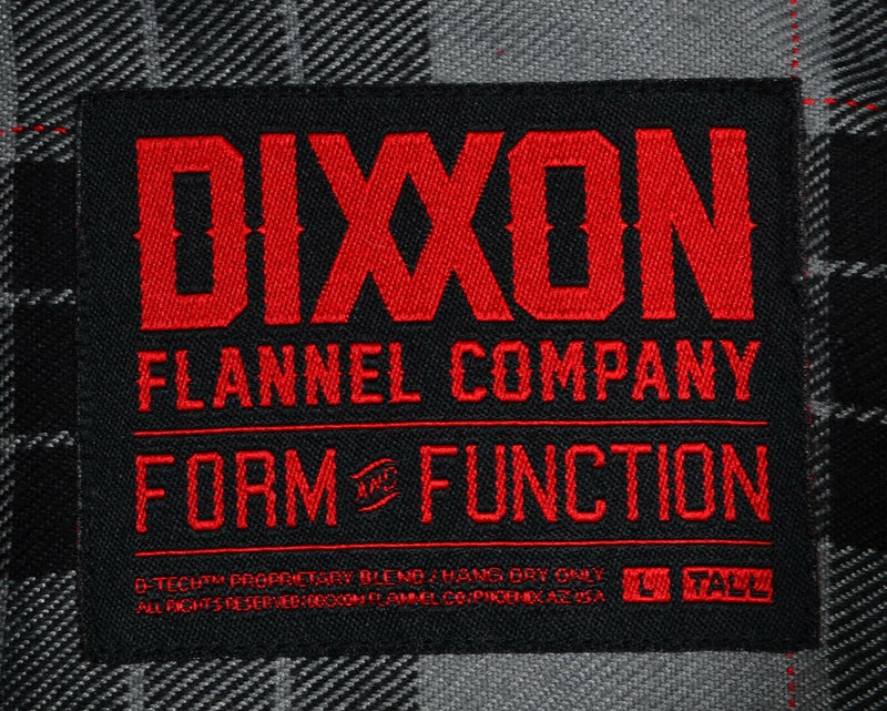 Dixxon Flannel Co. Men's Large Tall Gray Blue Plaid D-Tech Blend Flannel Shirt