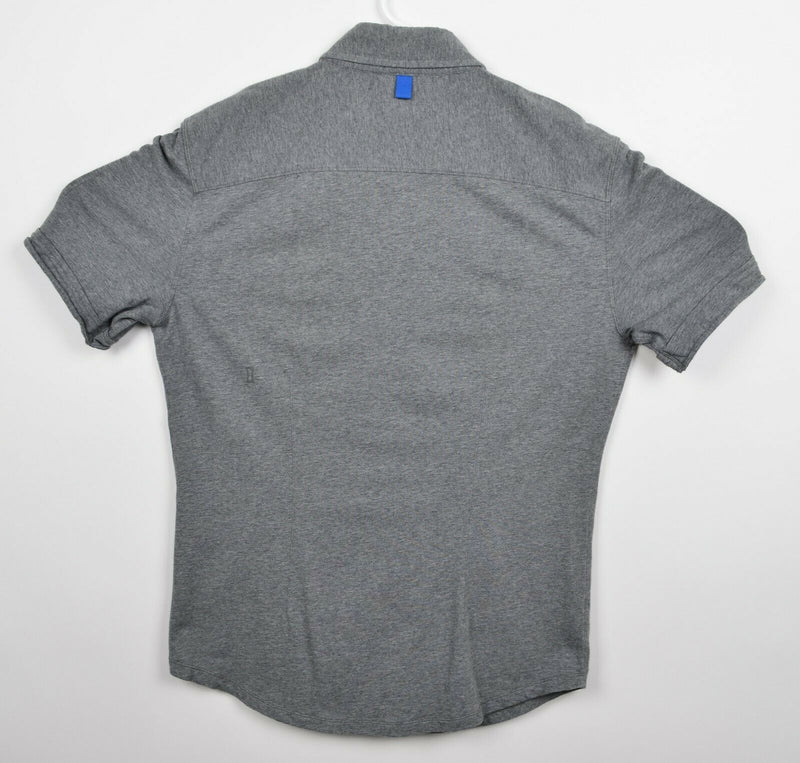 Kit & Ace Men's Sz Large? Gray Technical Cashmere Button-Front Pine Polo Shirt
