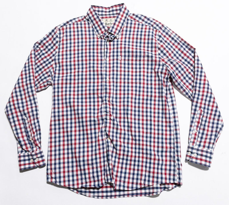 Barbour Performance Shirt Men's Large Tailored Fit Polyamide Wicking Blue Check