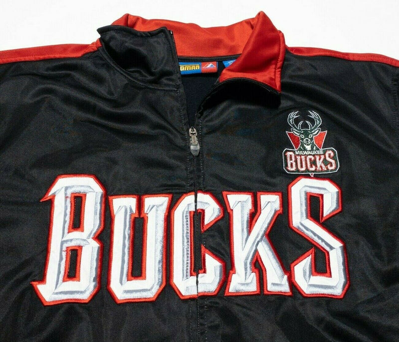 Milwaukee Bucks Majestic Bigman Shiny Warm-Up Track Jacket Men's LT (Large Tall)