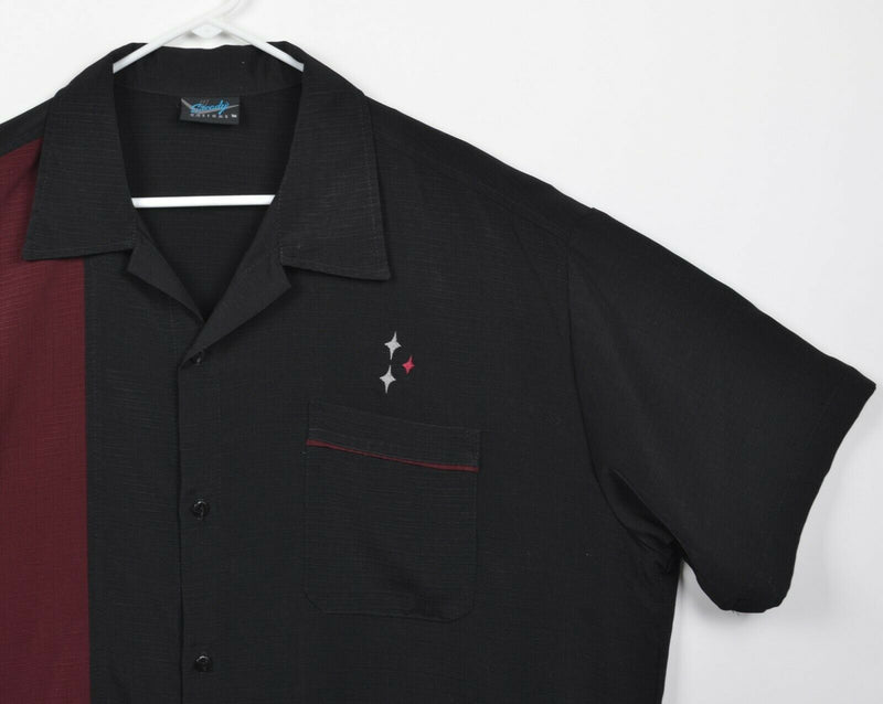 Vintage Steady Customs Men's 3XL Black Panel USA Bowling Camp Rockabilly Shirt
