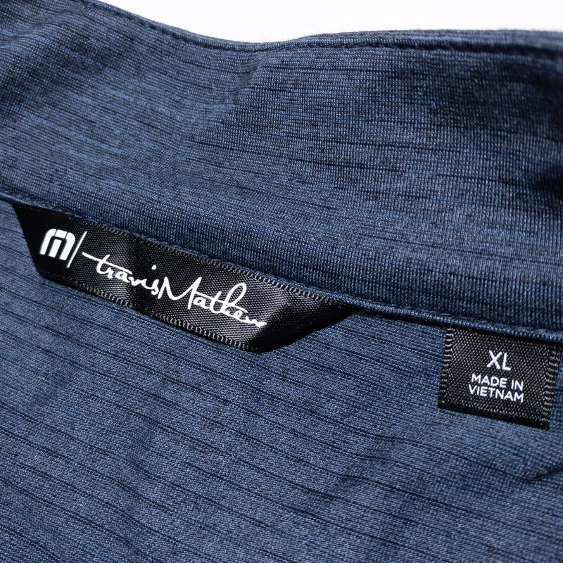 Travis Mathew 1/4 Zip Men's XL Pullover Activewear Blue Golf Wicking Polyester