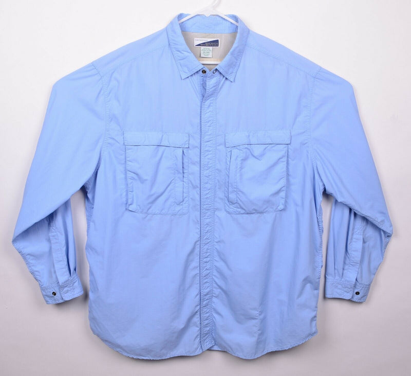 ExOfficio Insect Shield Men's Sz 2XL Vented Blue Snap Fishing Hunting Shirt