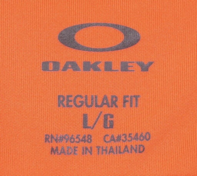 Oakley Hydrolix Men's Large Regular Fit Orange Striped Performance Golf Shirt