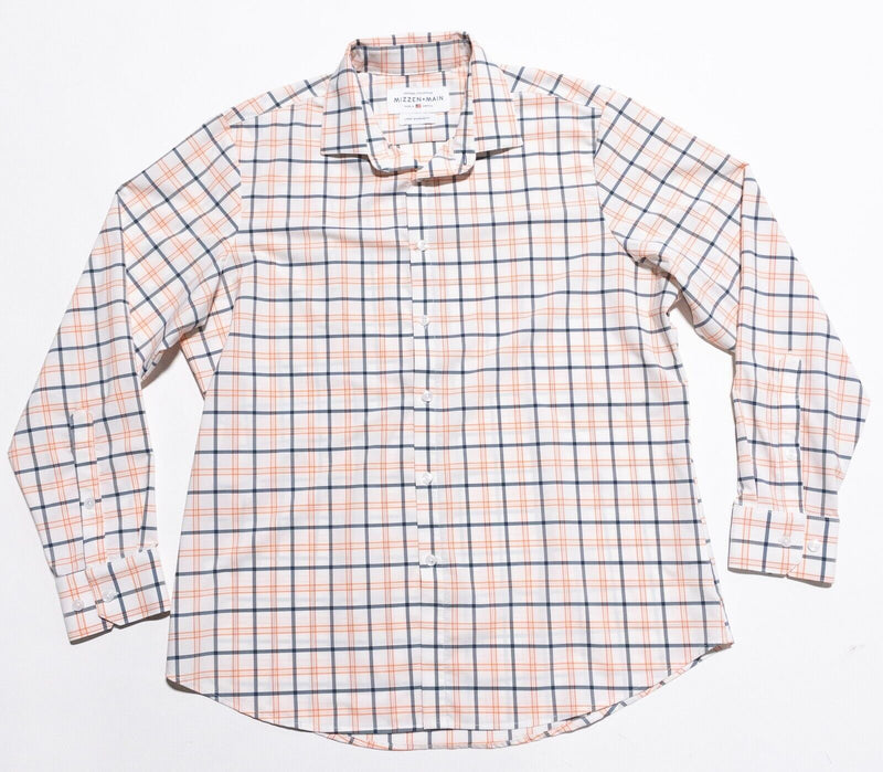 Mizzen+Main Leeward Shirt Men's Large Standard Graph Check Blue Orange Wicking