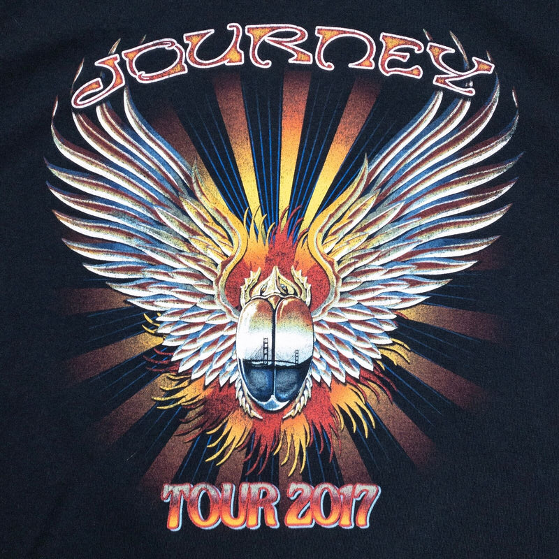 Journey Band T-Shirt Men's Medium Tour 2017 Concert Music Black Double-Sided