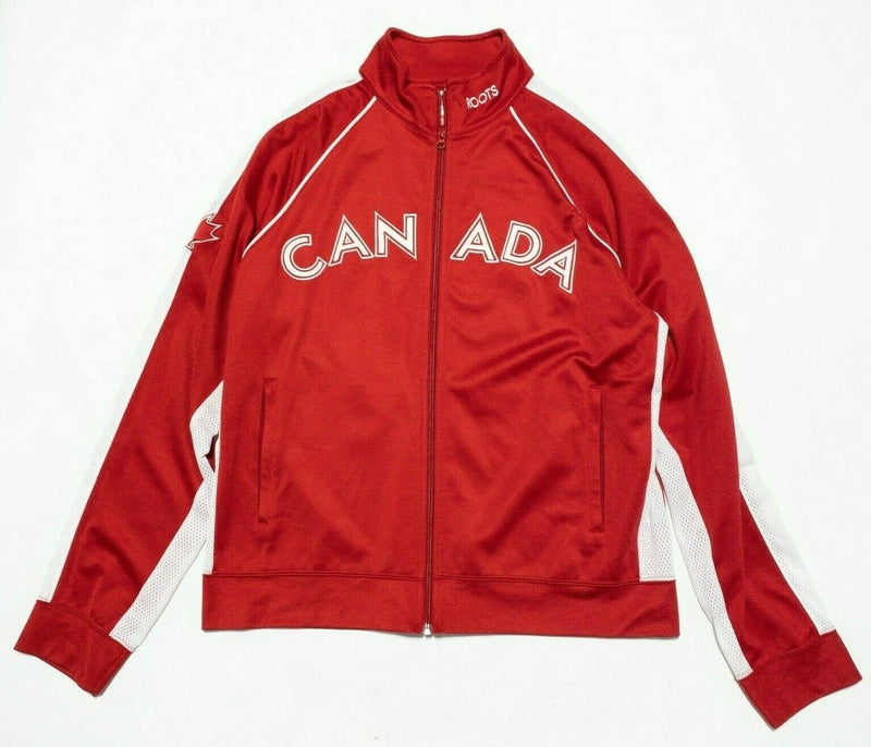 Roots Canadian Olympic Team Jacket Red Track Warm-Up Full Zip Men's XL