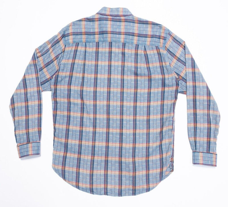 Territory Ahead Woven Shirt Medium Men's Blue Plaid Vintage 90s Long Sleeve