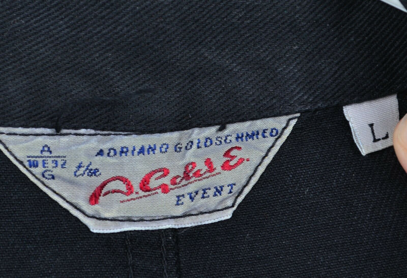 AG Adriano Goldschmied Men's Large Black Denim Multi-Pocket Work Chore Jacket