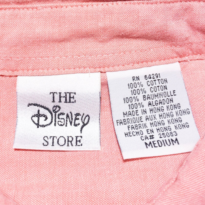 Disney Alice In Wonderland Embroidered Shirt Women's Medium Pink Button-Up 90s