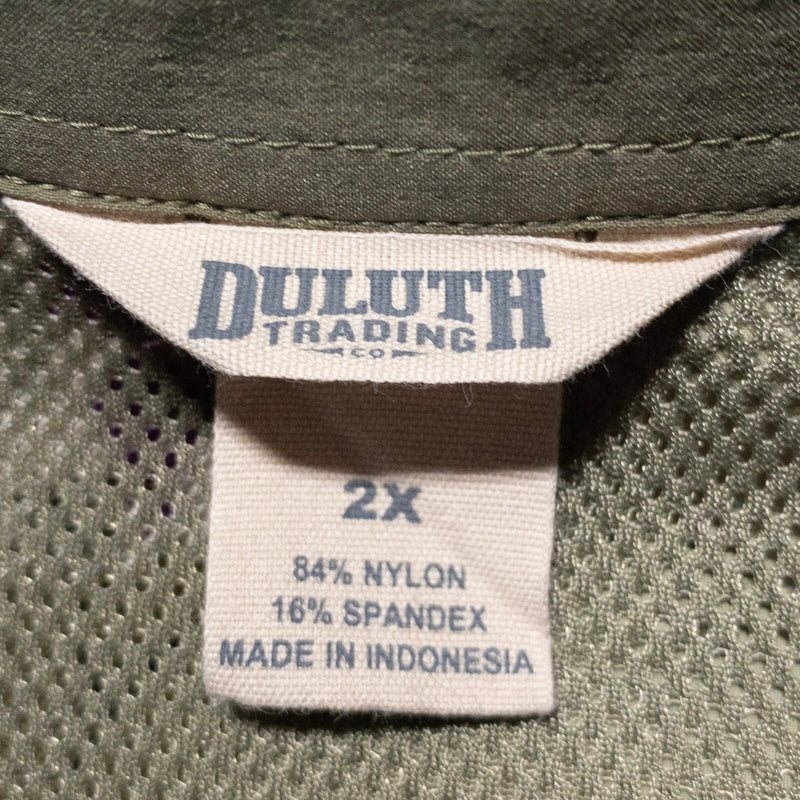 Duluth Trading Co Shirt Women's 2X Plus Green Floral Nylon DuluthFlex Sidewinder