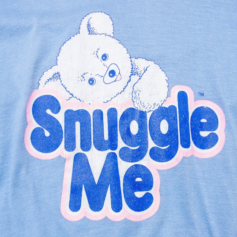 Vintage Snuggle Me Bear T-Shirt Adult Fits Small Screen Stars Blue 80s