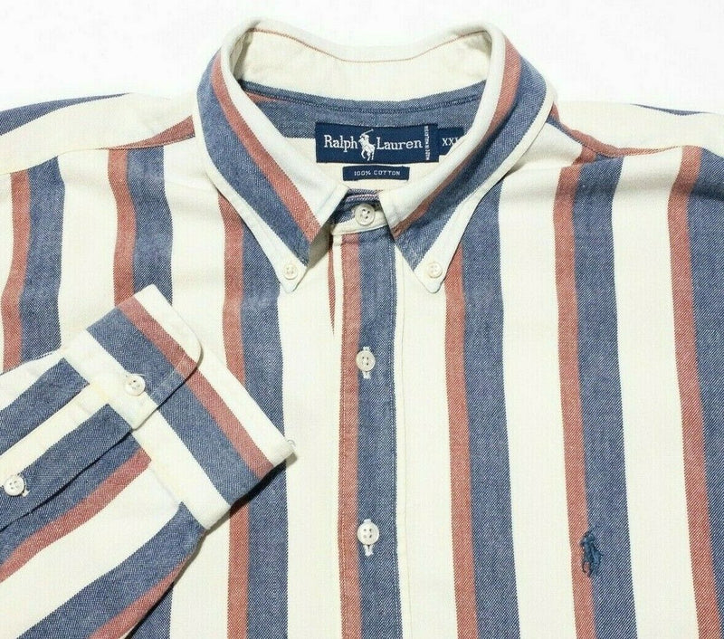 Polo Ralph Lauren 2XL Long Sleeve Button-Down Shirt Men's Striped Blue Red