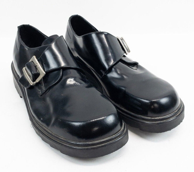 GBX Chunky Shoes Men's 12 (EU 46) Black Leather Buckle Strap Vintage