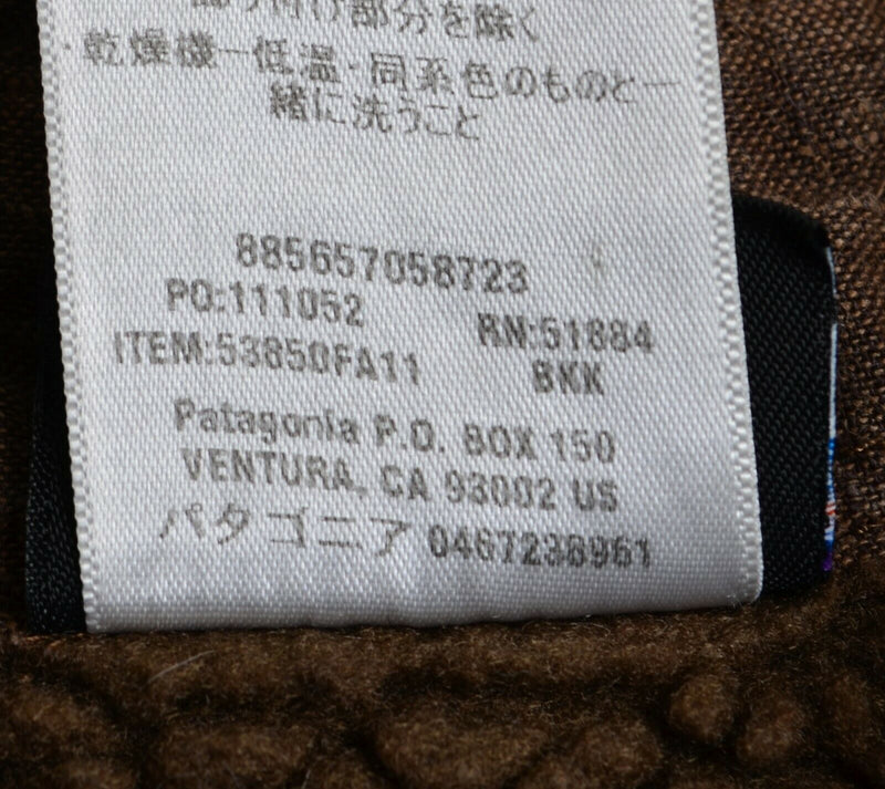 Patagonia Men's Small Hemp Blend Sherpa Lined Brown Cormac Shirt Jacket