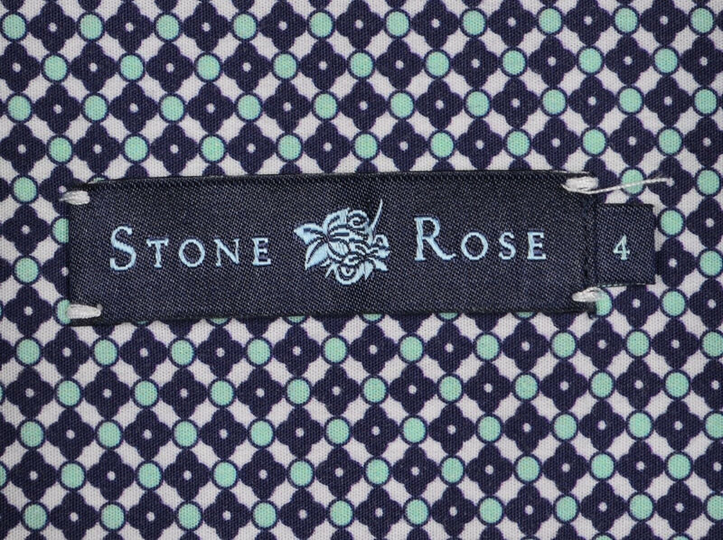 Stone Rose Men's Sz Large 4 Flip Cuff Green Blue Plaid Check Long Sleeve Shirt