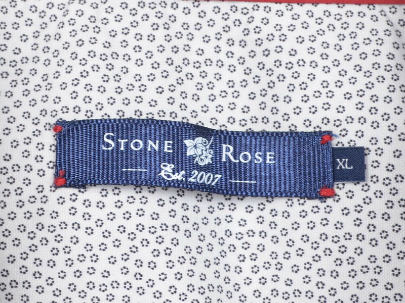 Stone Rose Men's Sz XL Wine Pattern Short Sleeve Button-Front Shirt