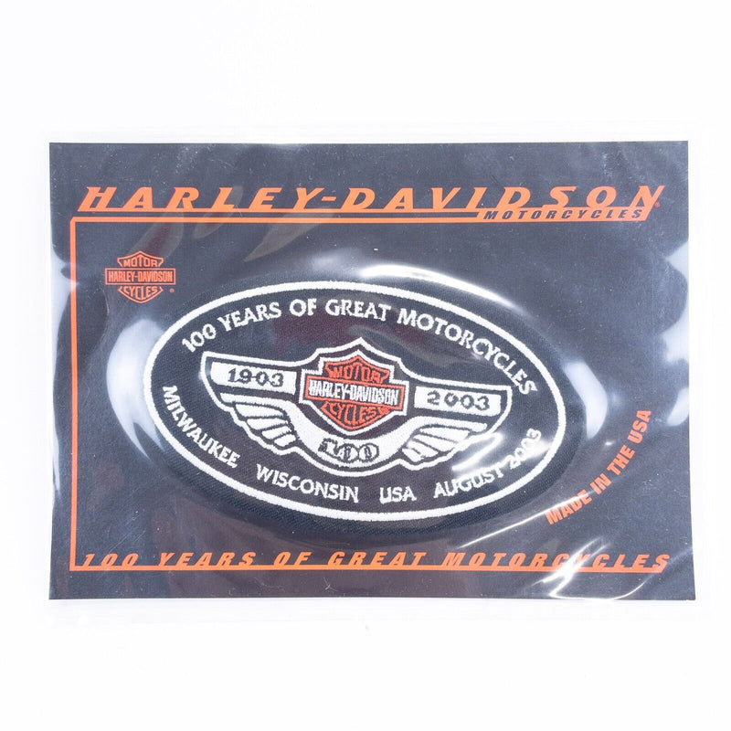 Harley Davidson 100 Years Patch 100th Anniversary 7.5” x 2.75” Milwaukee WI 2003