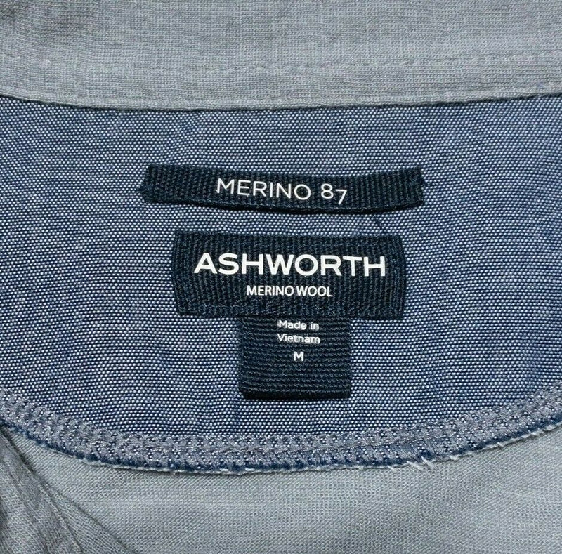 Ashworth Merino Wool Collared Polo Shirt Sweater Golf Merino 87 Men's Medium