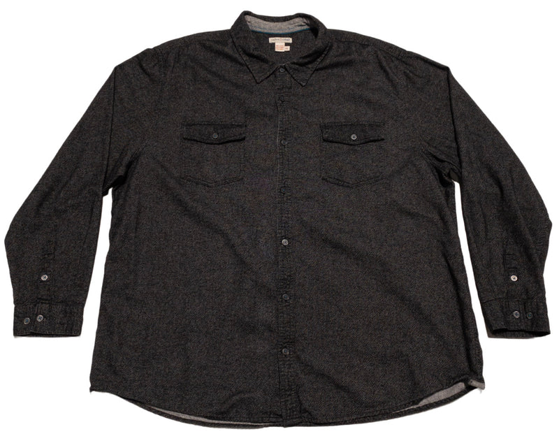 Carbon 2 Cobalt Flannel Shirt Men's 2XL Long Sleeve Button-Front Gray Casual