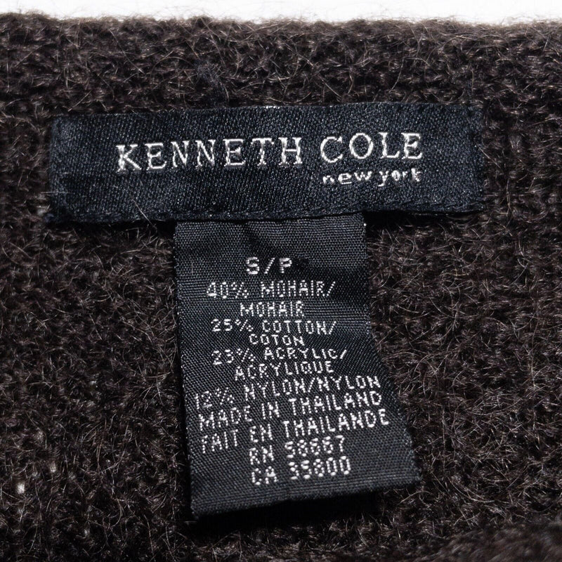 Kenneth Cole Mohair Sweater Men's Small Roll Neck Pullover Brown Knit