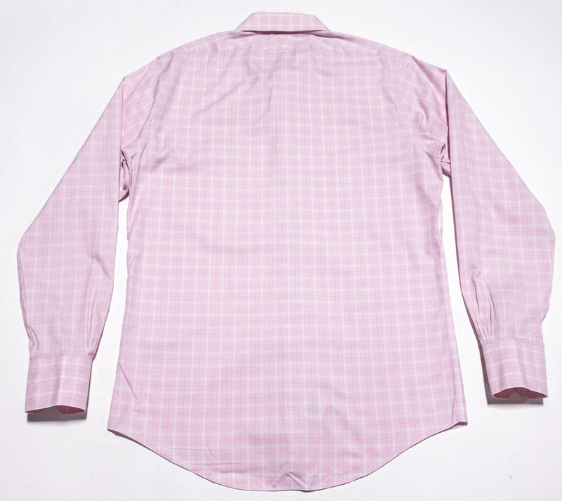 Brooks Brothers Milano Dress Shirt Men's 15.5-34 Pink Plaid Non-Iron Business