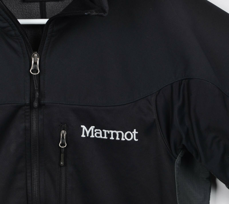 Marmot Women's Small Windstopper Black Full Zip Soft Shell Hooded Jacket DAMAGED