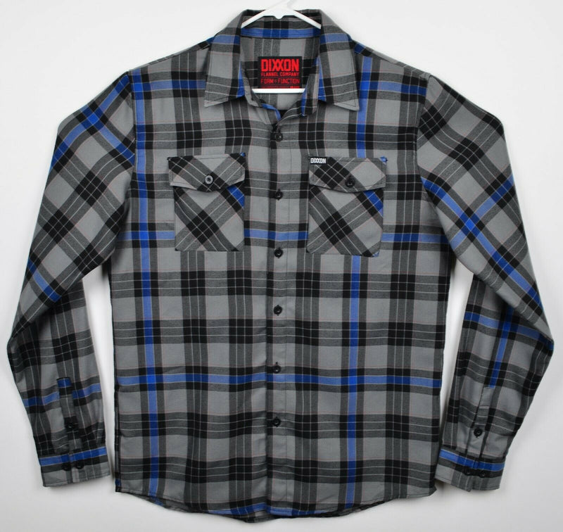 Dixxon Flannel Co. Men's Large Tall Gray Blue Plaid D-Tech Blend Flannel Shirt