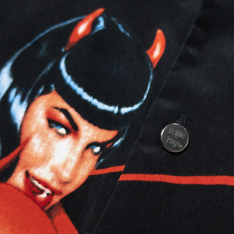 Bettie Page Dragonfly Clothing Shirt Large Men's Devil Pin-Up Graphic Vintage