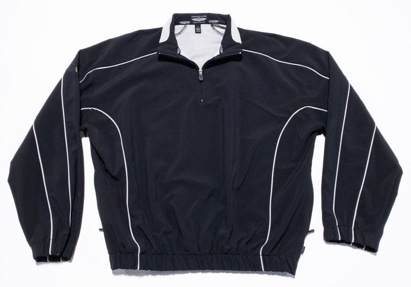 Straight Down Golf Jacket Men's Large Performance 1/4 Zip Pullover Black Wind