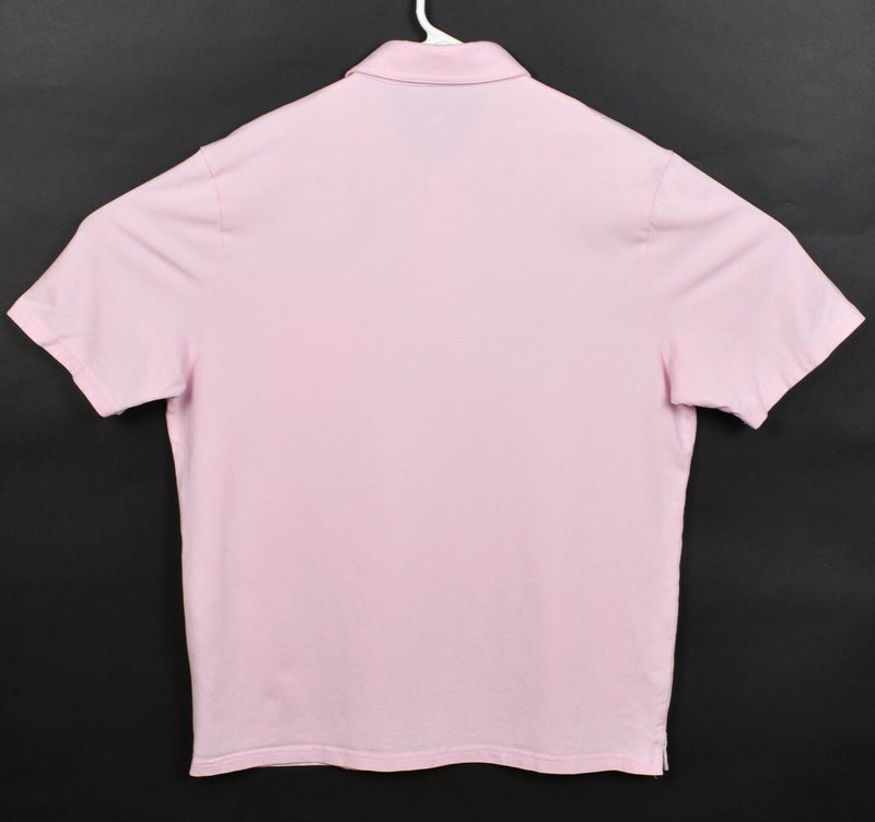 Johnnie-O Hangin' Out Men's Large Solid Pink Cotton Spandex Pocket Polo Shirt