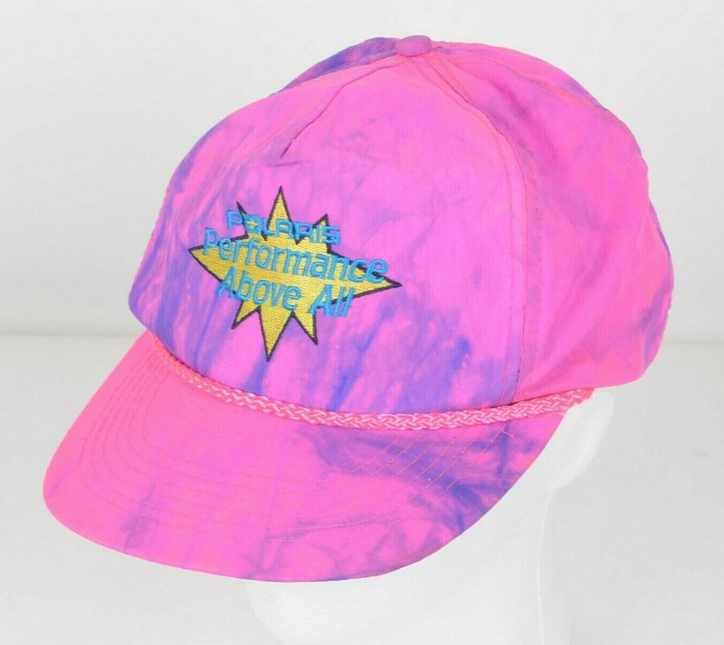 Vtg 90s Polaris Performance Men Adjustable Pink Purple Shiny Rope Snapback Hat