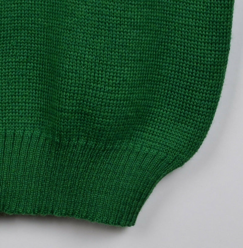 Blarney Castle Men's Large Green Wool Shamrock Knit Irish Crewneck Sweater